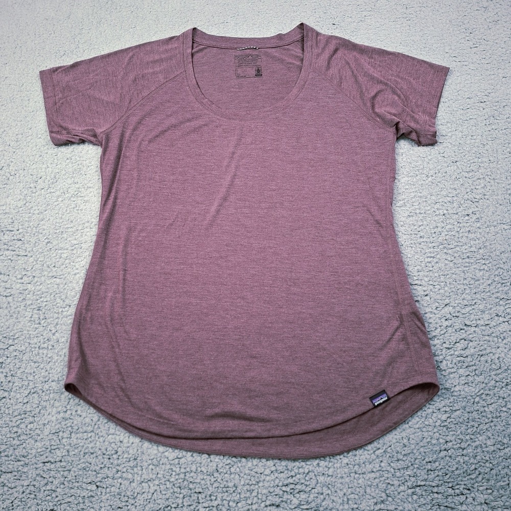 Patagonia Shirt Womens Large Mauve Capilene Cool Hiking Outdoors Surf Trail Lady